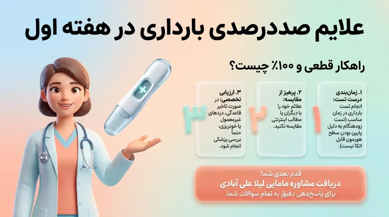 علایم صددرصدی بارداری در هفته اول مشاوره مامایی لیلا علی آبادی