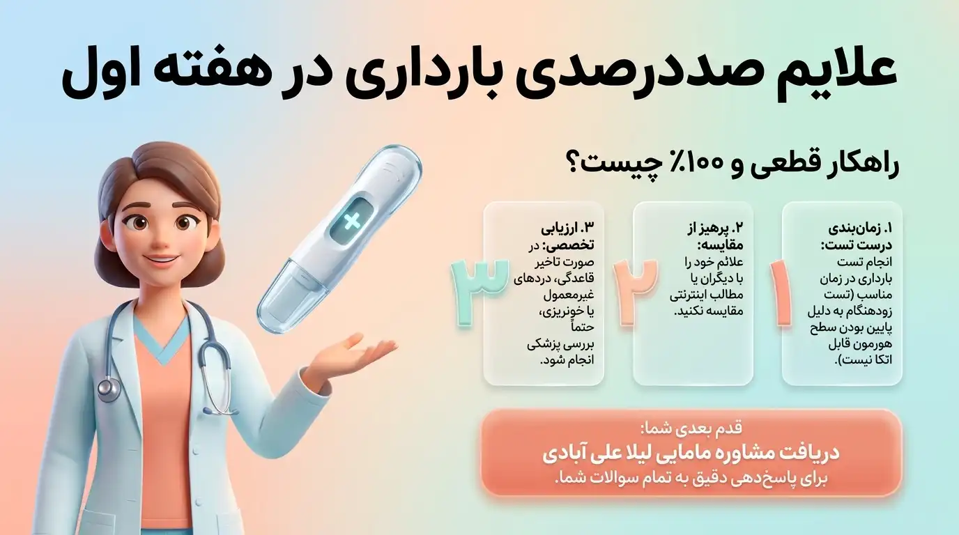 علایم صددرصدی بارداری در هفته اول مشاوره مامایی لیلا علی آبادی